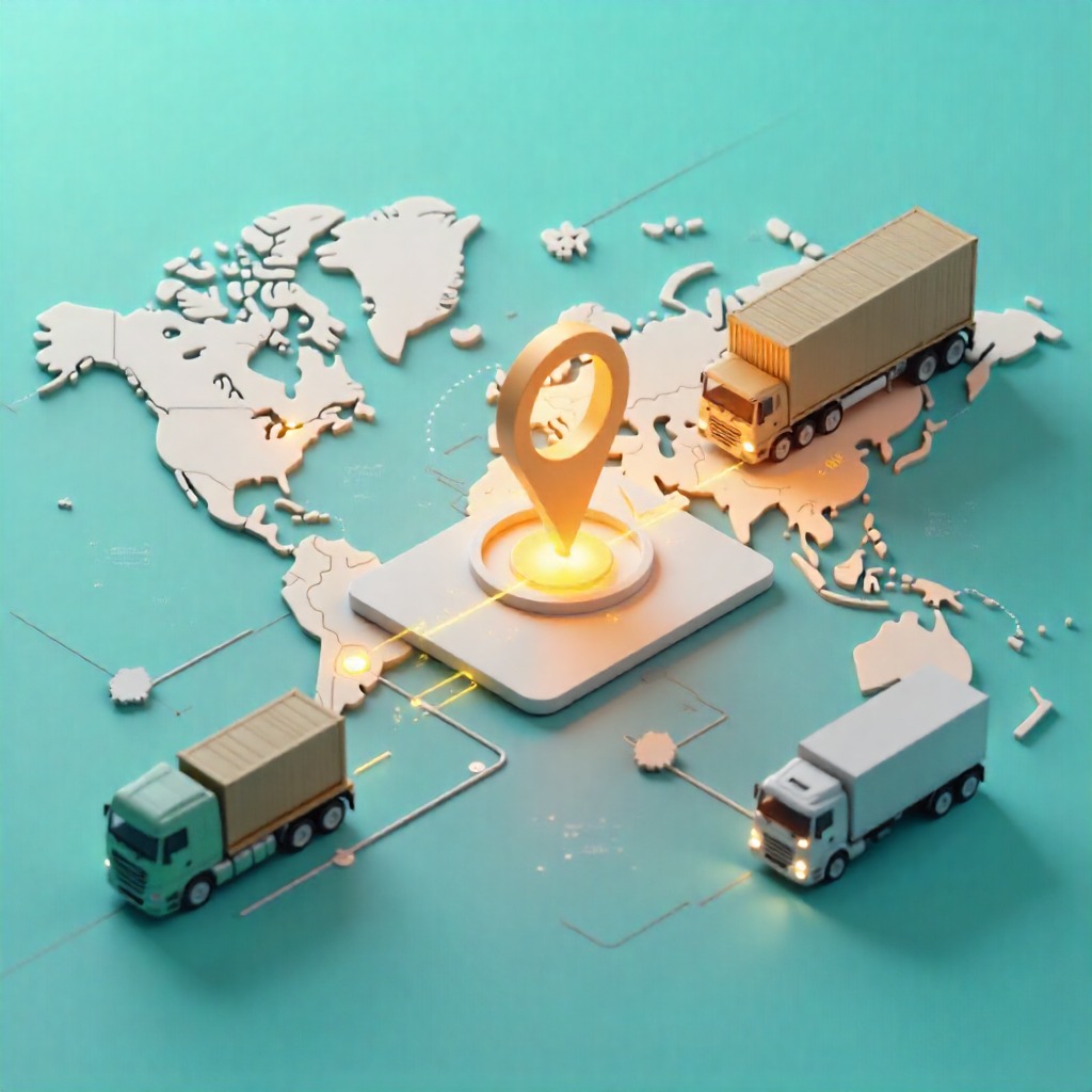 Freight tracking logistics illustration